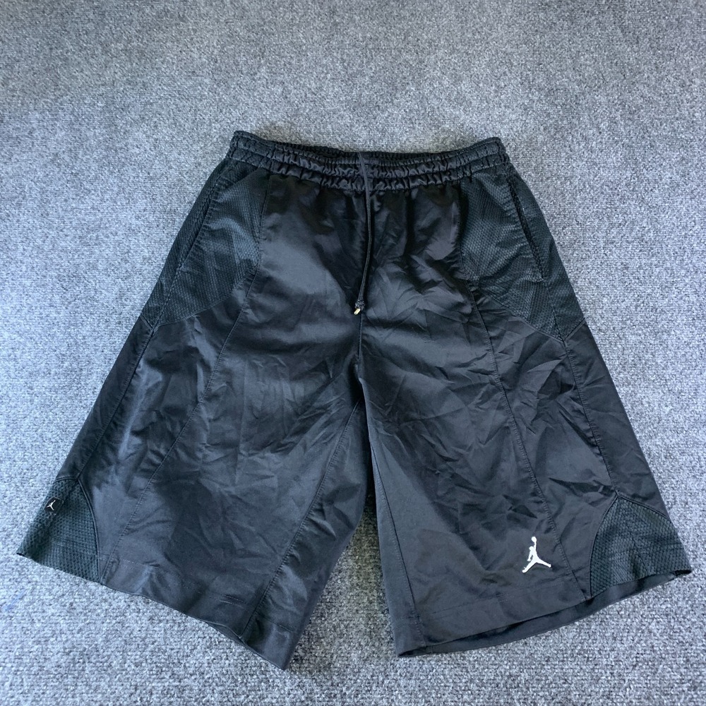 Nike Air Jordan Basketball Shorts Mens M Black Good Mesh Drawstring Athletic